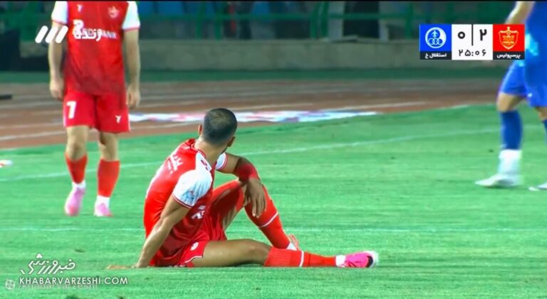 ویدیو| لحظه تلخ پرسپولیس؛ یاغی در نیمه اول مصدوم شد